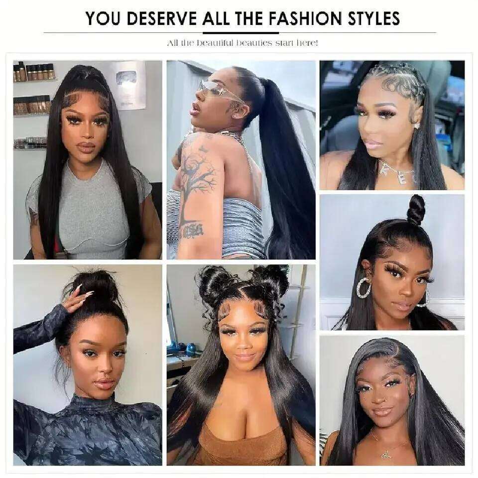 360 Frontal 13x4 Bone Straight Lace Front Wig 13x6 HD Transparent Brazilian 30 Inch Human Hair Wigs For Black Women
