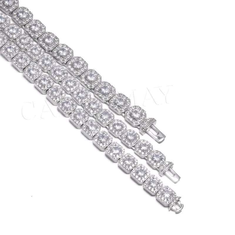 OACOCA Moissanite 925 Sterling Silver 10mm 12mm Trendy Hip Hop Jewelry Iced Out Rock Candy Tennis Diamond Necklace Tennis Bracelet