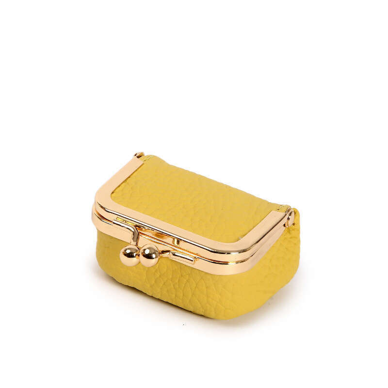 2025 New Genuine Leather Compact Jewelry Mini Ring Necklace Earrings Clasp Bag Simple Storage Coin Purse