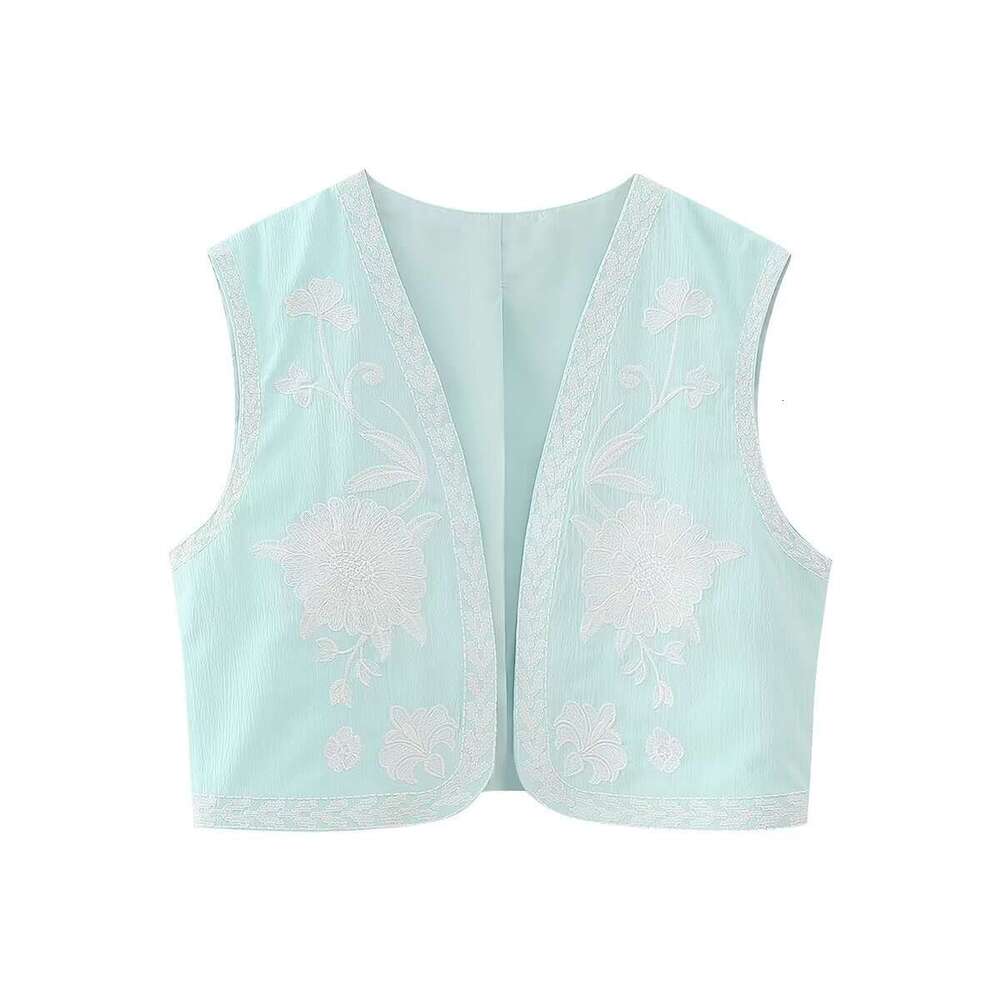 Autumn New Style Simple Versatile Embroidered Cardigan Vest68923 B5