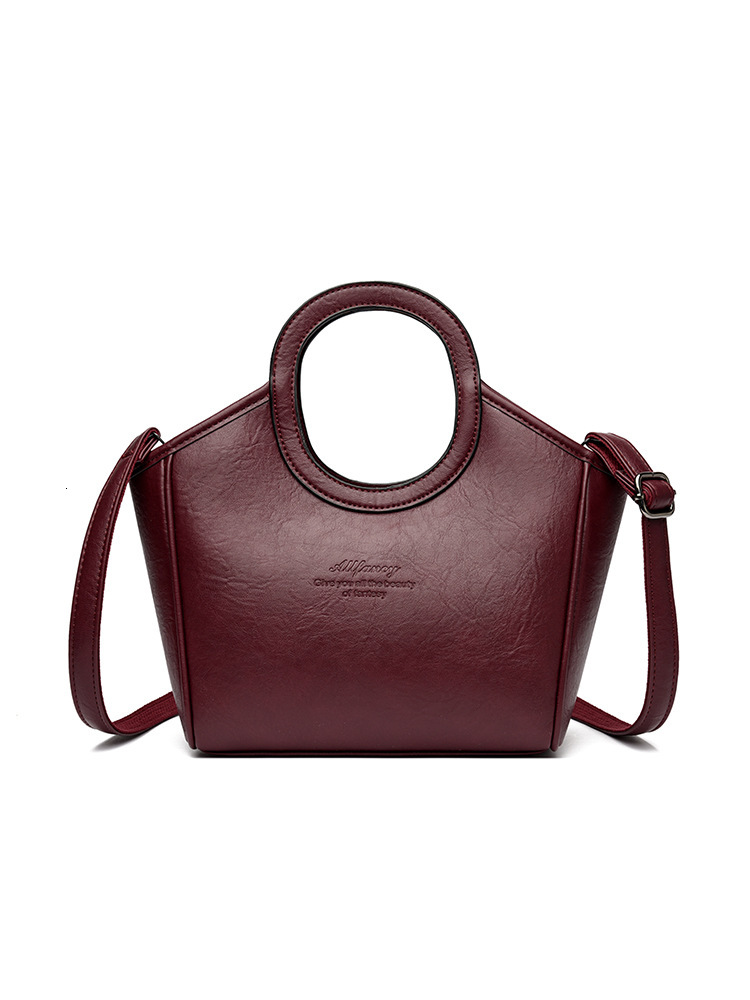 Free Shipping New Leather Handbag Designer Shoulder Bag For Women Large Capacity Bucket Bag Fashionable Commuting Mom Tote Bag