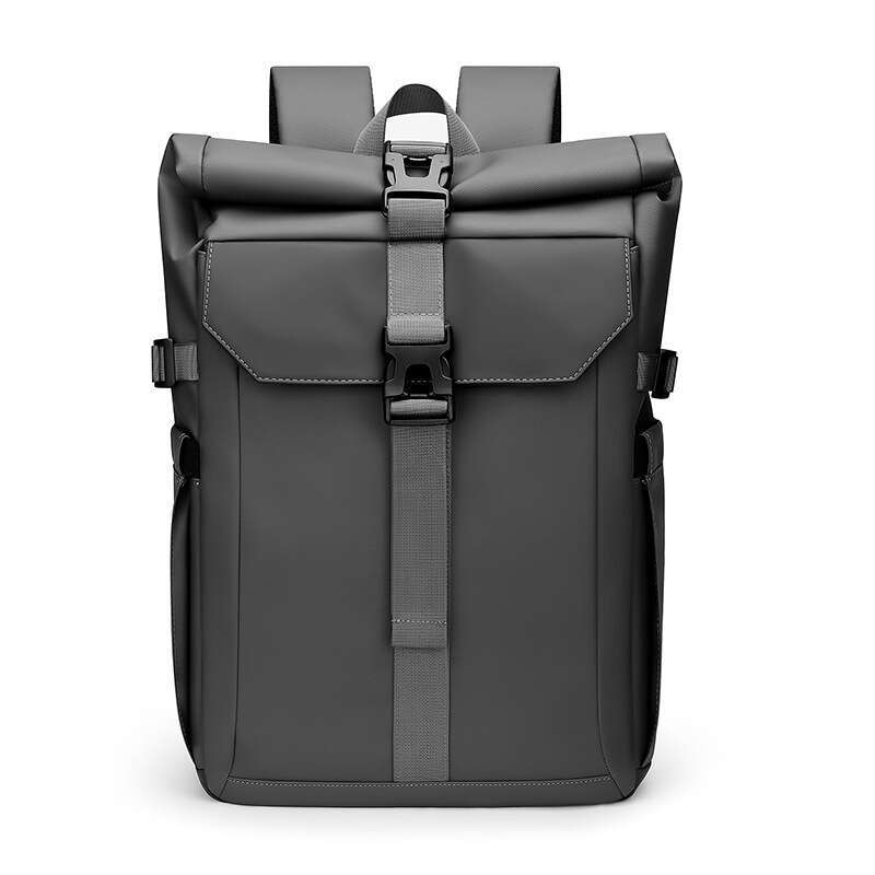 New Trendy Travel For Men, Foldable Roll-Top Functional Style Cycling Backpack, Outdoor Casual Backpack