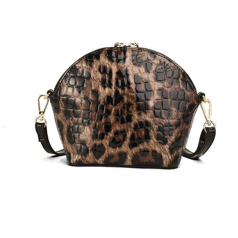 Leather Shell Fashionable And Versatile Single Shoulder Crossbody Bag, leopard Print Women's Bag