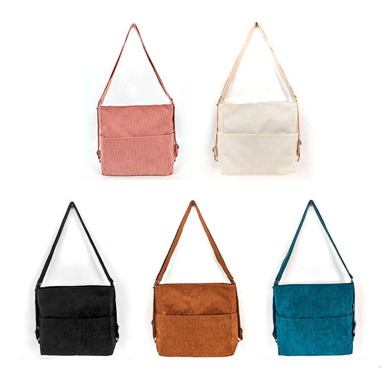 New Corduroy 2025 Simple Casual Stylish Solid Color Shoulder Underarm Handheld Tote Bag