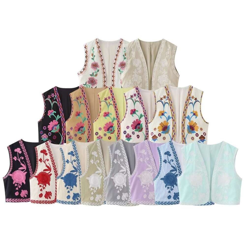 Autumn New Style Simple Versatile Embroidered Cardigan Vest68923 B5