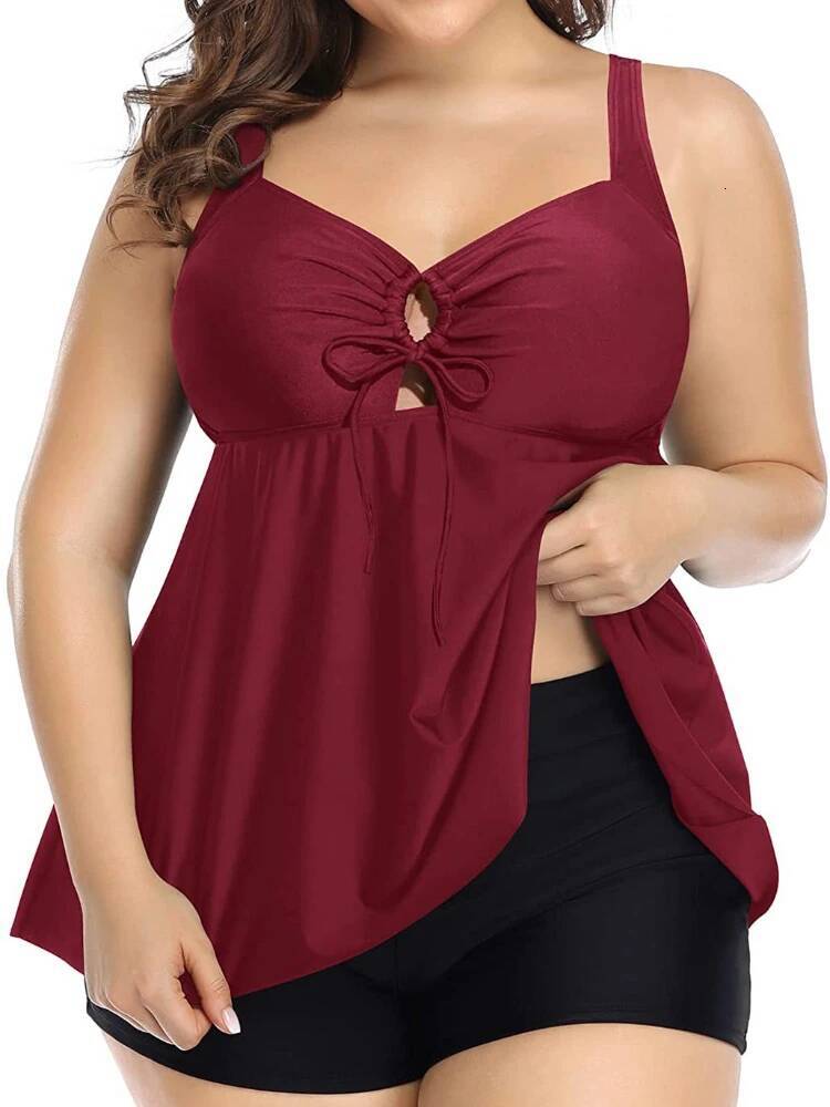 Large Tankini Swimsuit Women Vintage Bikini High Waist Plus Size Swimwear Beachwear Summer Female Bathing Suit Swimming Bathers