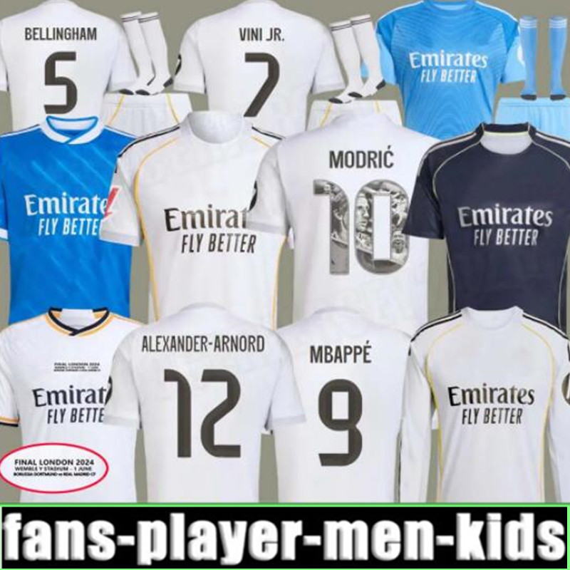 2024 2025 VINI JR MBAPPE Soccer Jerseys Reals MODRIC Madrids Football Shirts 24 25 26 camiseta Men kids football kits Uniform BELLINGHAM VALVERDE Rodrygo ARDA GULER