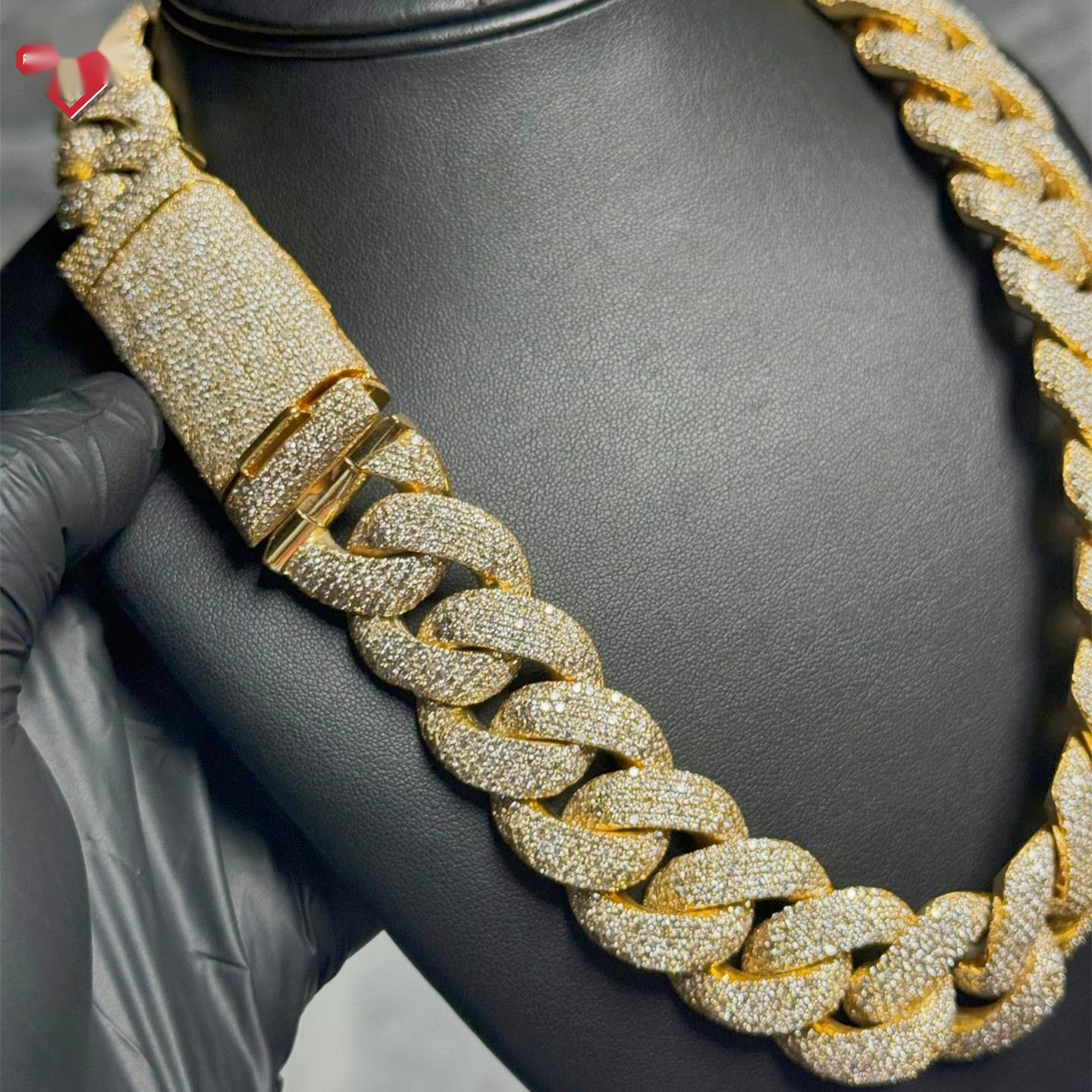 OACOCA Moissanite Cuban Necklaces Heavy Pass Diamond Test S925 Iced Out Hip Hop Moissanite Cuban Link Chain