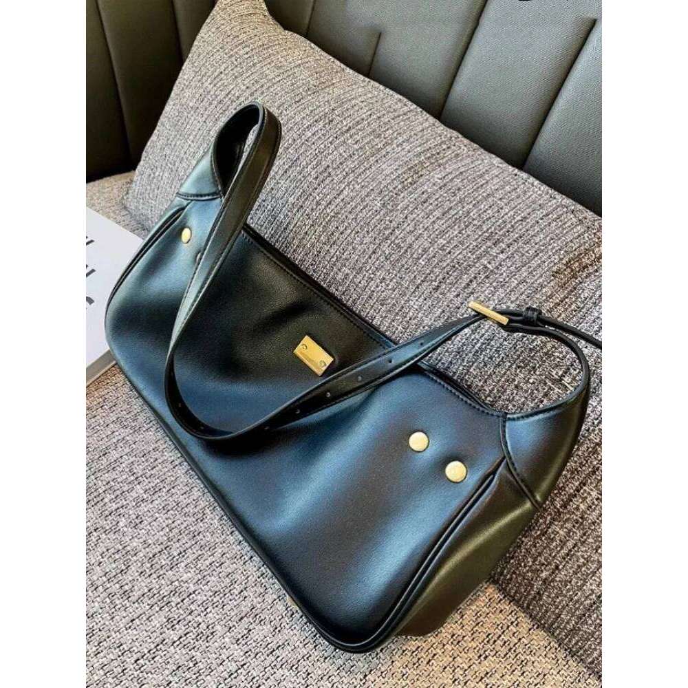 Women New Fashion Single Shoulder Designer Solid Color Elegant Cow Split Leather Office Ladies Work Handbag Hasp Underarm Bag 2025/06/10