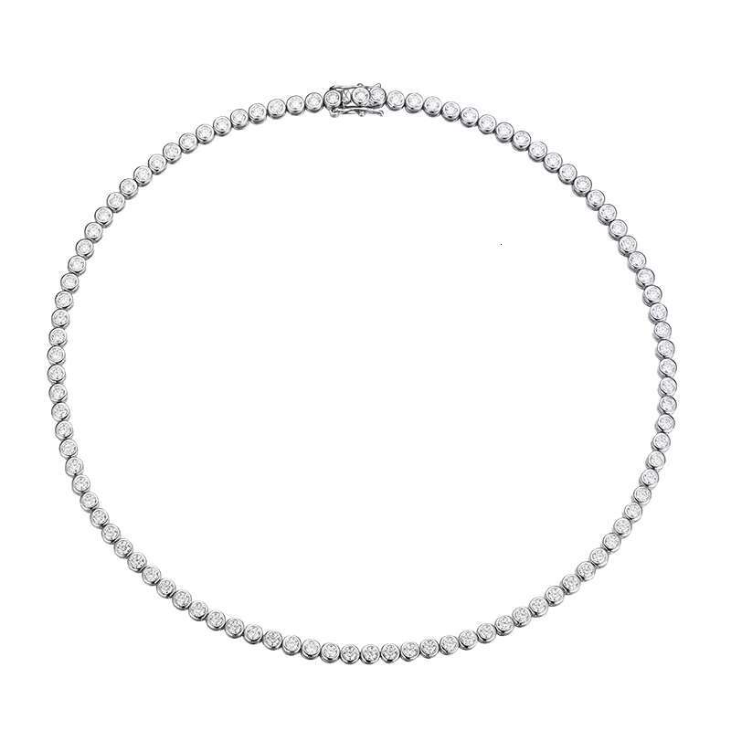 OACOCA Custom 3mm Bubble VVS Moissanite Tennis Chain 925 Sterling Silver White Gold Plated Necklace Women Men Jewelry Diamond Necklace