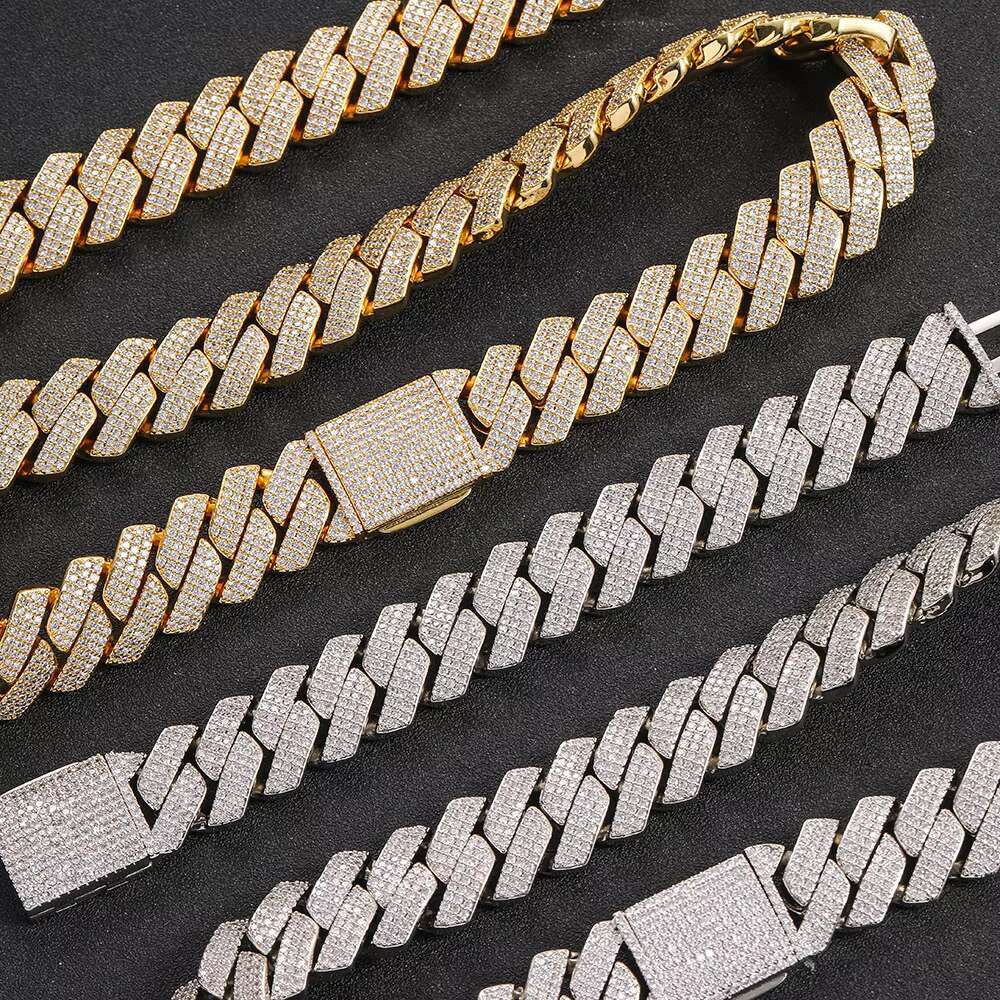 OACOCA Hip Hop 20mm Zircon Cuban Gold Plated Necklace Men Iced Out High Fashion Necklaces for Women Large Charms for Necklace