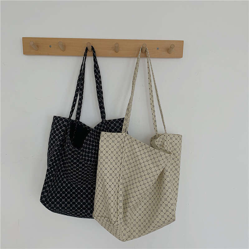 Korean Style INS Canvas Artistic Fairy Shoulder 2023 Spring Summer New Printed Large Capacity Casual Tote Bag