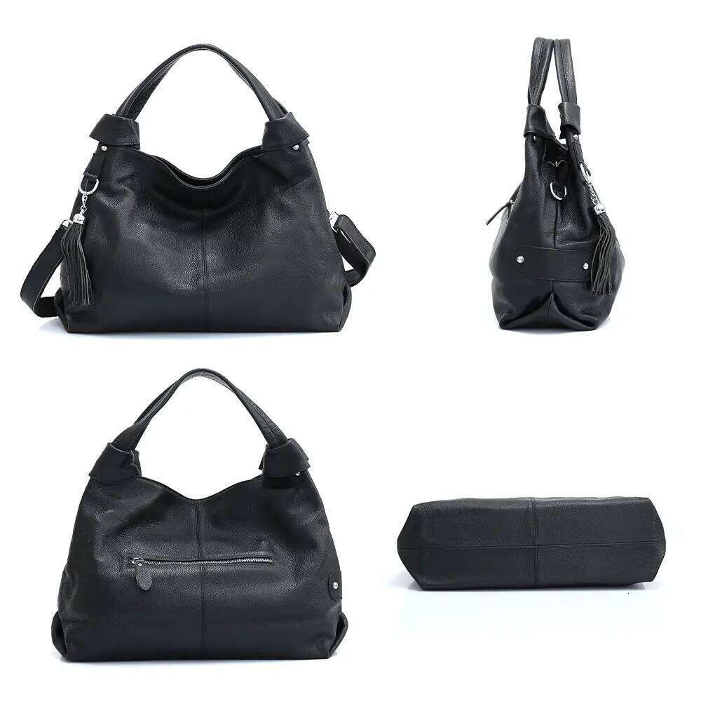 Zency 100% Genuine Leather Tote Bag For Women Casual Simple Female Handbag Vintage Large High Quality Shoulder Crossbody Bags