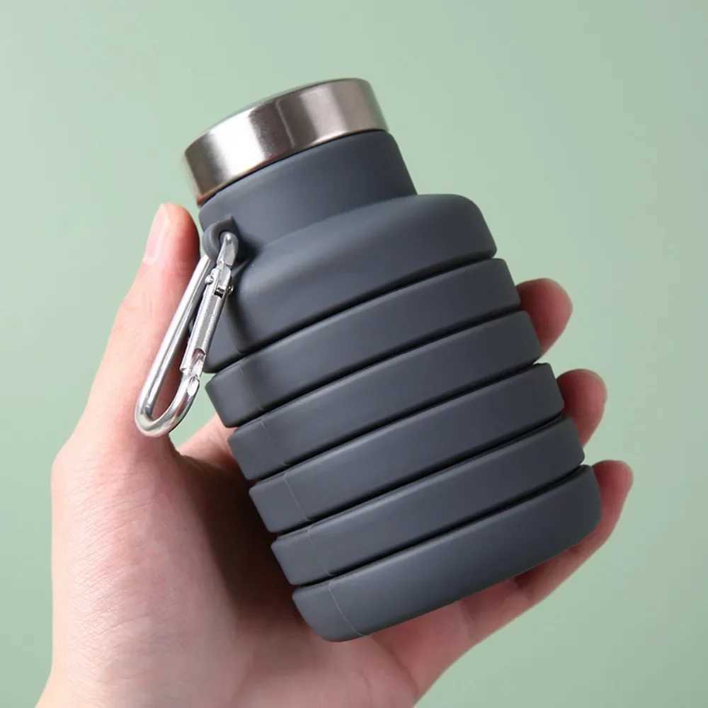 Collapsible Silicone Water Bottle - Durable Foldable Sports Flask Running/Hiking Portable Telescopic Cup for Travel Fitness Z260202