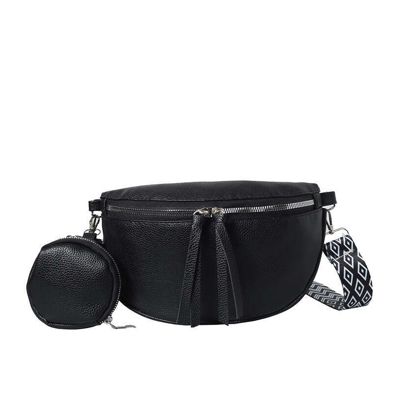 Niche Design Women's Chest 2024 New PU Texture Single Shoulder Crossbody Solid Color Simple Fashion Waist Bag