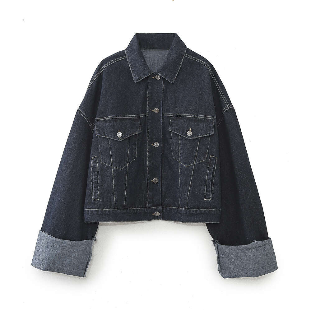 Autumn New Style Denim Jacket9632255cuffed Hem Jeans60405 B5