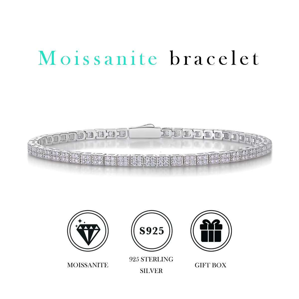 Moissanite Bracelet Hot Sale Womens Fashion Jewelry Moissanite Tennis Bracelet