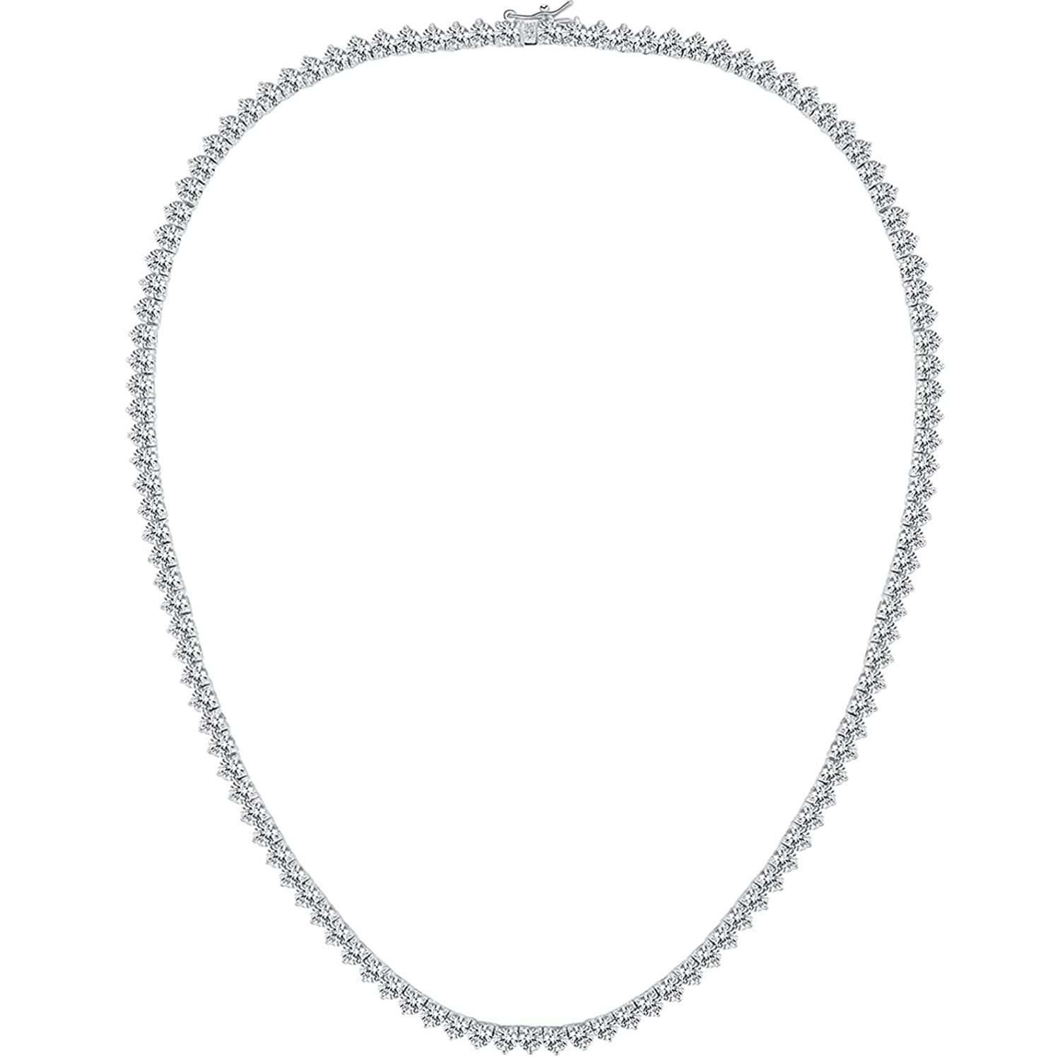 2025 Choucong Hip Hop Top Sell Luxury Jewelry Classical 3 Claw White Round 5A Cubic Zircon CZ Diamond Tennis Chain Women Wedding Necklace For Lover Gi