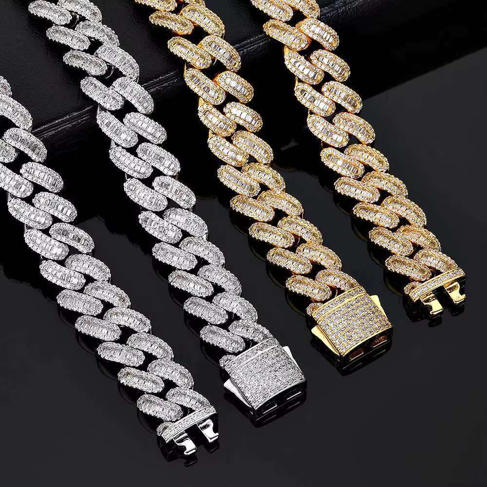 OACOCA Hip Hop 12mm Zircon Cuban Long Chain Fashion Necklaces for Men Charm Big Luxury Gold Plated Chunky Necklace for Women