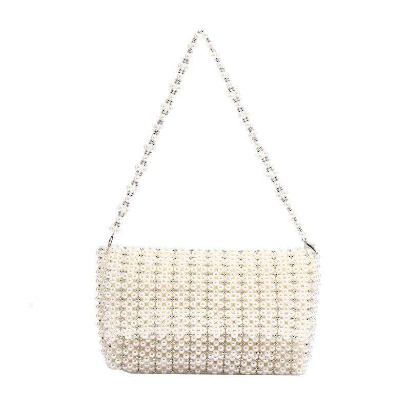 Exquisite Handmade Pearl Beaded with Vintage Underarm Shoulder Purse Design DIY Kit or Finished Crossbody Phone Bag