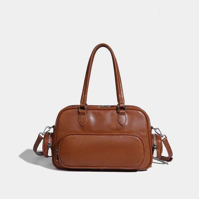 2024 Summer New Niche High-End Feeintage Boston Handbag Commute Multi-Pocket Crossbody Single Shoulder Bag Fashion