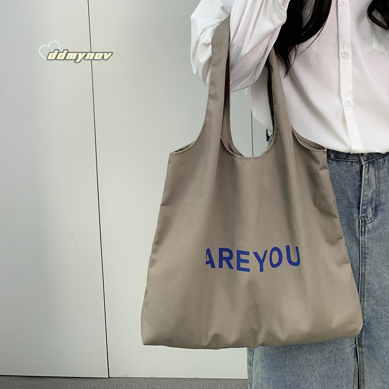 /Korean INS Niche Canvas Summer Thin Letter Sweet Pink Shoulder Bag ddmynov