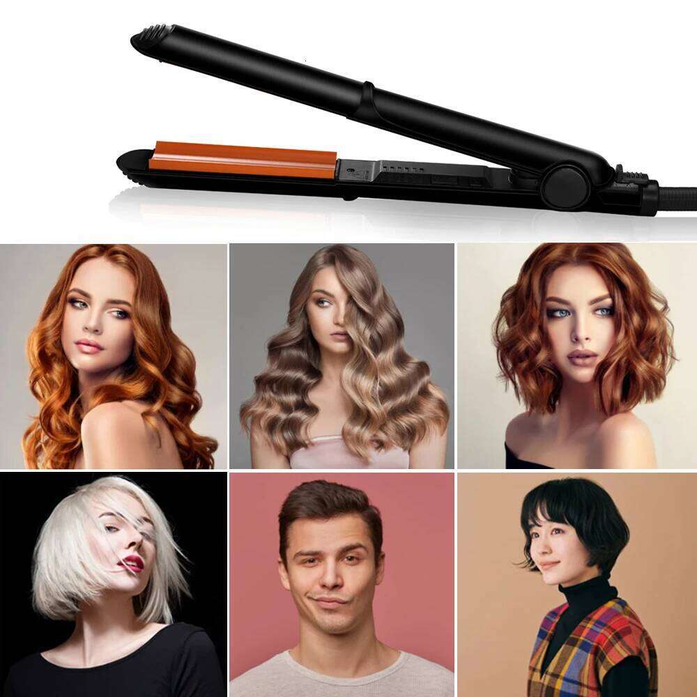 Curler Ceramic Coated Curved Hair Waver PTC Heater Curling Irons Straightener Crescent Plate Fast Heating Flat Iron