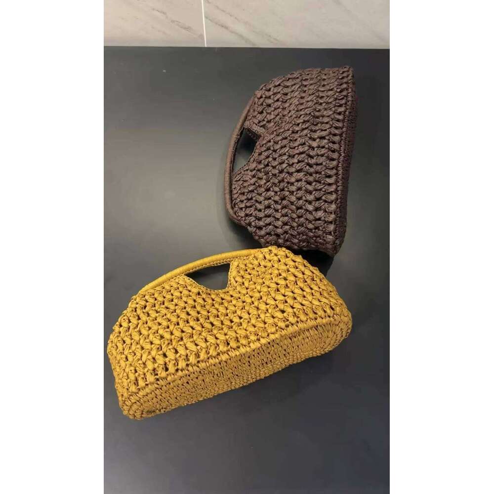 Elegant Ladies Chain Woven Handbag Straw Shoulder Fashionable Raffia Crossbody Beach Summer New Versatile Women's Bag