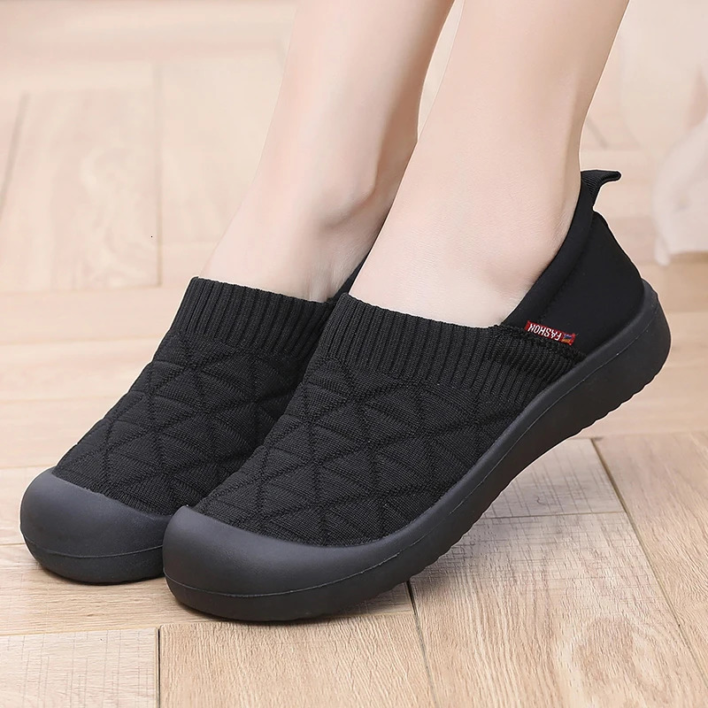 Spring and autumn womens single shoes soft sole breathable comfortable fashion casual walking shoes 250603
