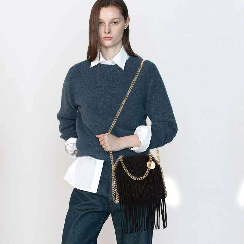 2025 New Designer Fashion Handwoven Chain Women's High-End Versatile Crossbody Shoulder Bag, Minimalist Handbag