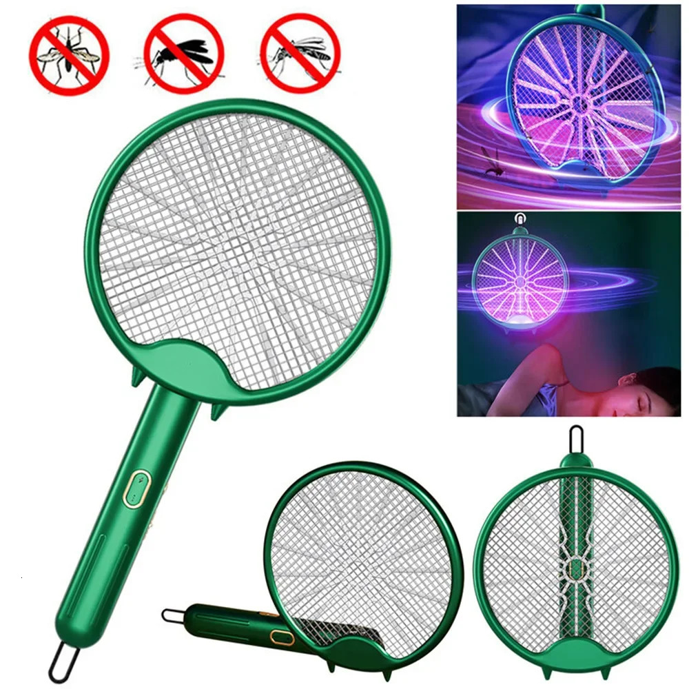3000V Electric Mosquito Racket Mosquito Killer Lamp USB Rechargeable Foldable Mosquito Repellent Lamp Swatter Fly Swatter 250609