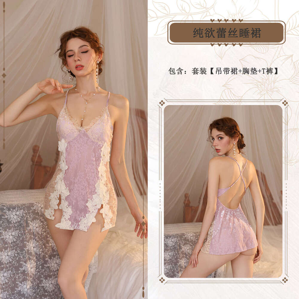 Spell Lingerie Porn Suits Sexy Nightdress For Women With Lace Deep V High End Strap Lingerie Lace Strap Temptation Nightgown Pure Desire Sexy Lingerie