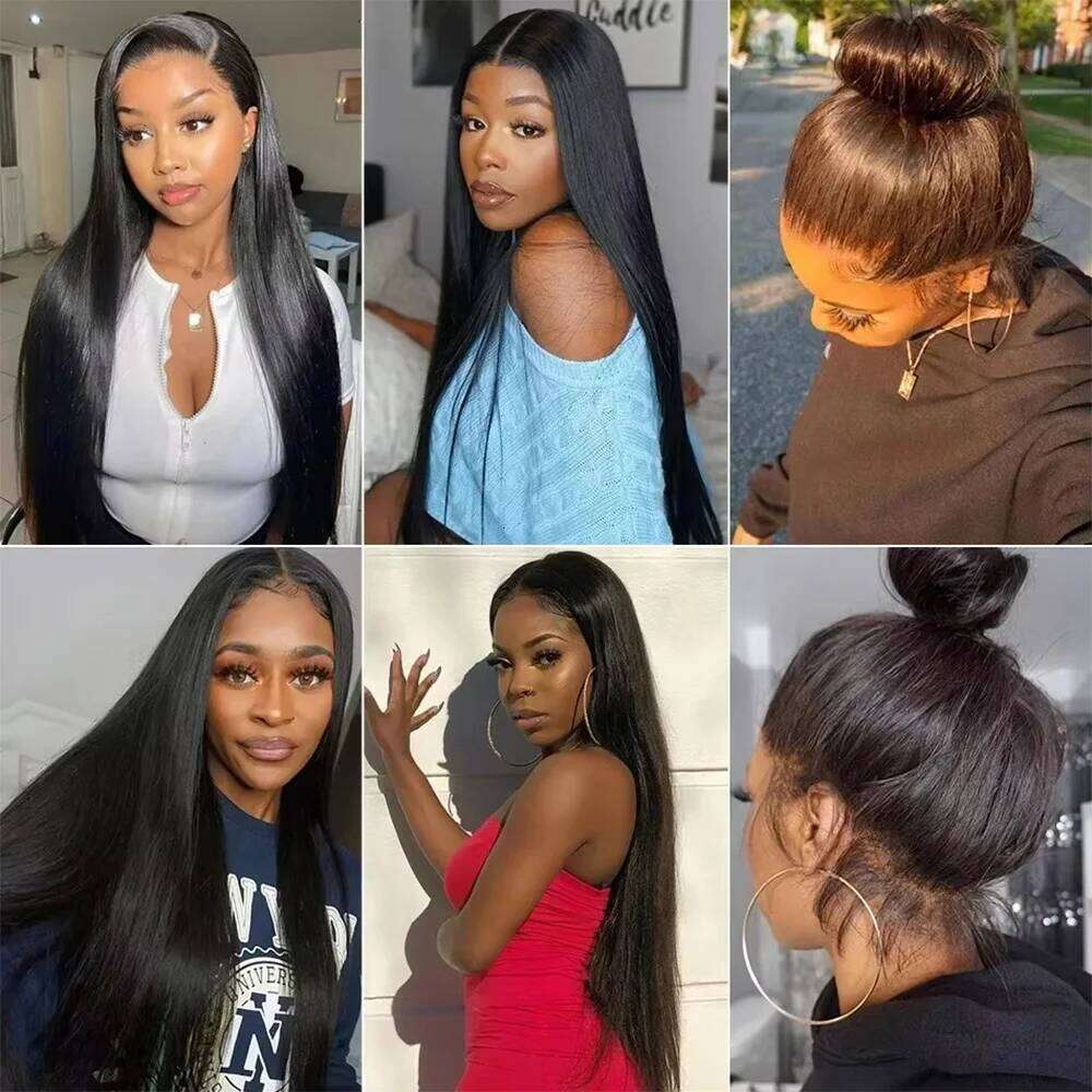 200% Density 13x4 Bone Straight Front Wigs 100% Natural Human Hair 36 38 Inch 13x6 Hd Lace Frontal Wig Preplucked For Women