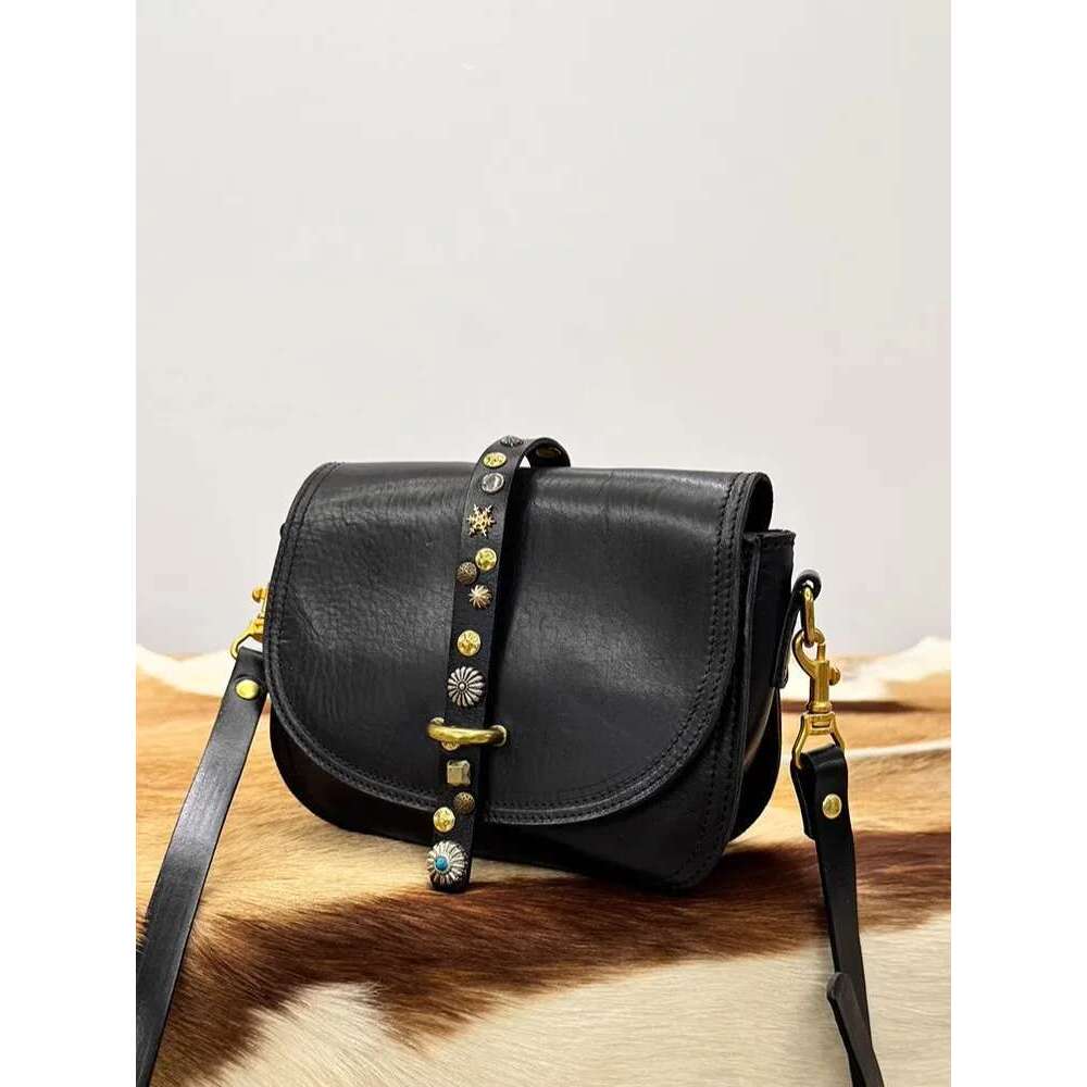 Vintage organizer designer handmade top layer cowhide women's shoulder weekend outdoor genuine leather crossbody bag