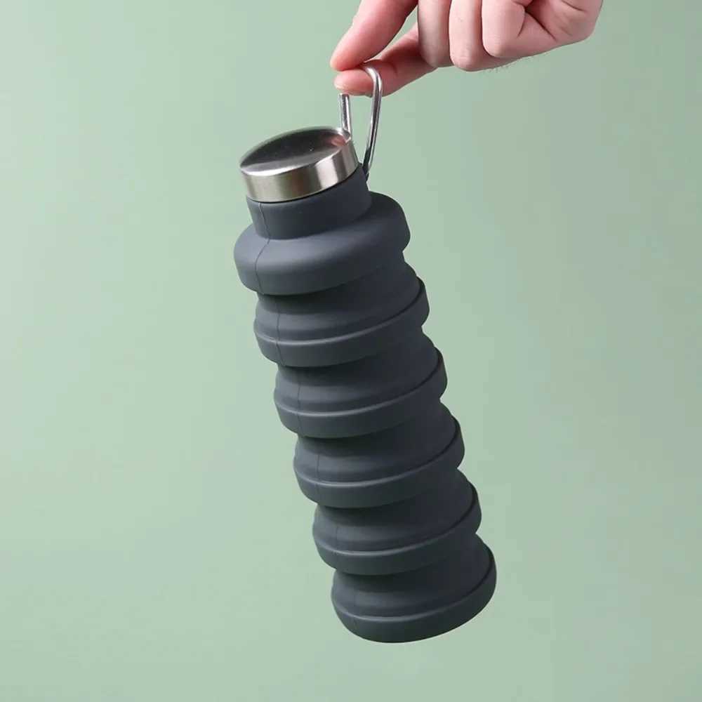 Collapsible Silicone Water Bottle - Durable Foldable Sports Flask Running/Hiking Portable Telescopic Cup for Travel Fitness Z260202