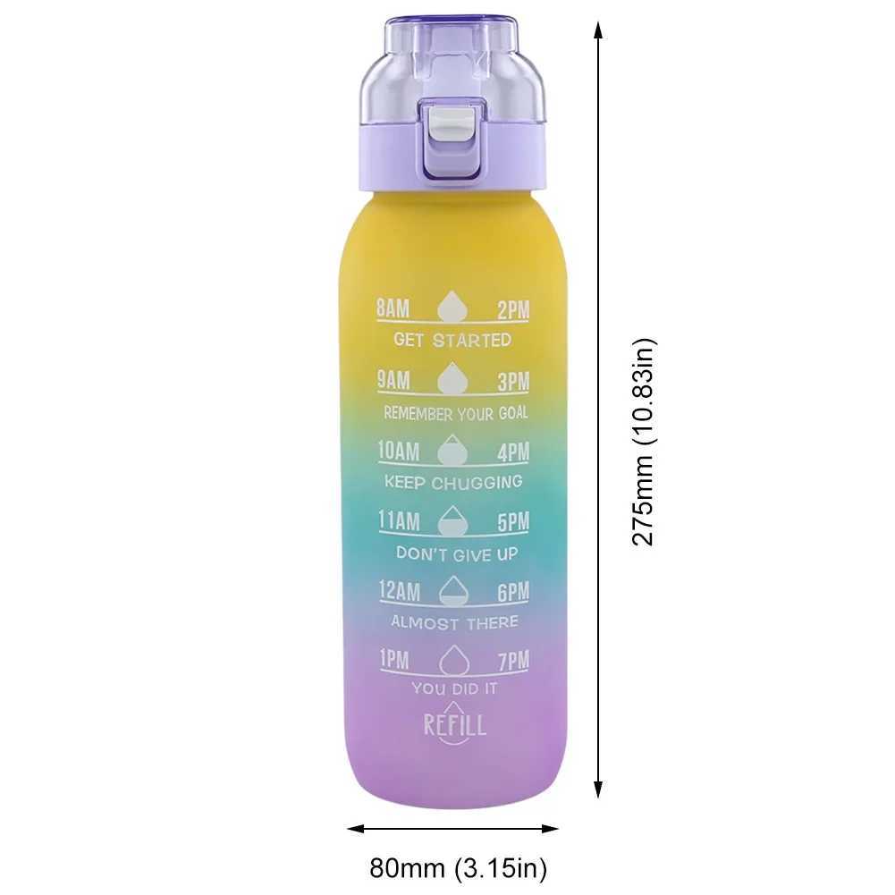 1000ML Air Flavored Water Bottle Sports Scented Water Bottle 0 Sugar Flavors Ring Water Cup With 7 Flavor Rods For Outdoor XJ250609
