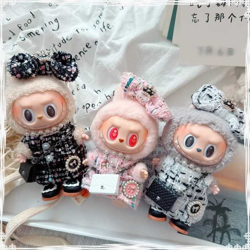 17cm Labubu Doll Accessories Clothes Kawaii Mini Luxury Design Sweet Princess Skirt Labubu Clothes Crossbody Bag Princess Shoes W250610