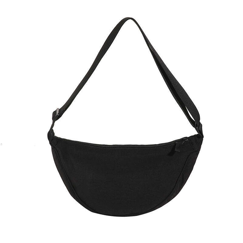 Korean Style Washed Fabric Pleated Dumpling Solid Color Simple Lightweight Shoulder Versatile Casual Underarm Crossbody Bag