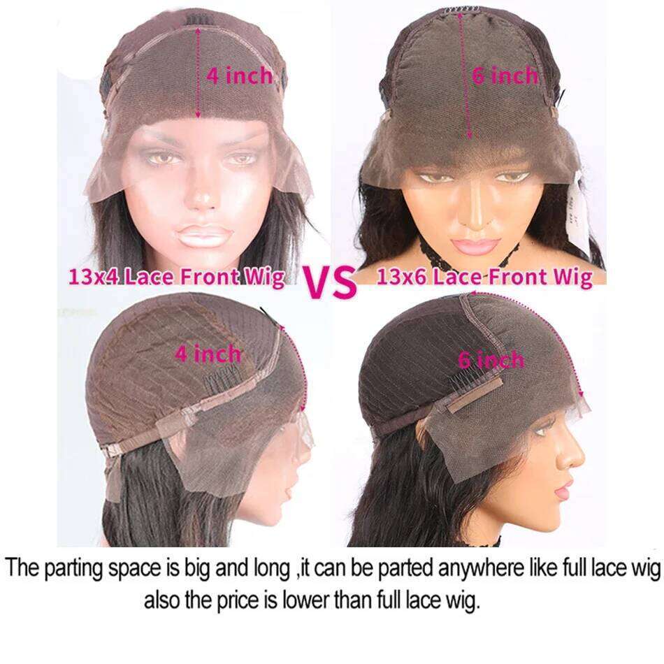 HD Transparent 13x6 Front For Women Pre Plucked Raw Indian Bone Straight 13x4 Lace Frontal Human Hair Wigs