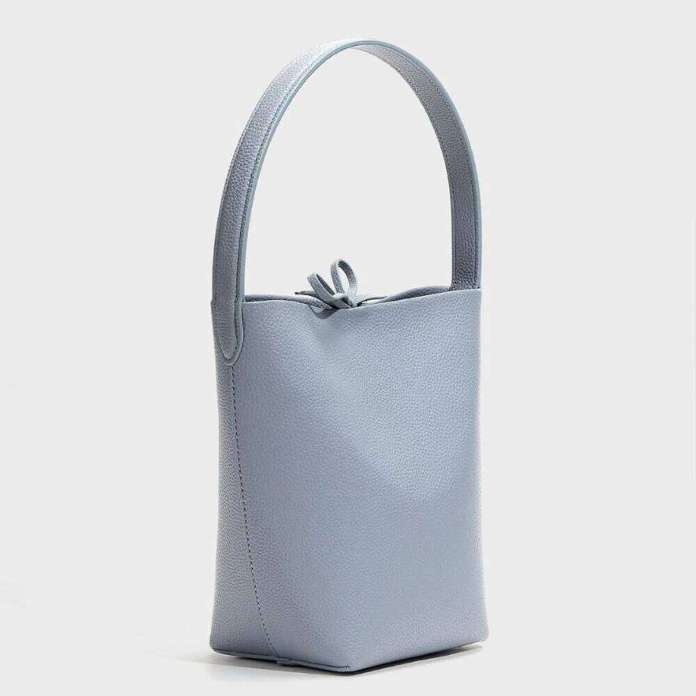 Large Capacity Women Bag Lazy Tote Casual Daypack Pack Bucket Handbags Ladies Solid Color Genuine Leather Handbag