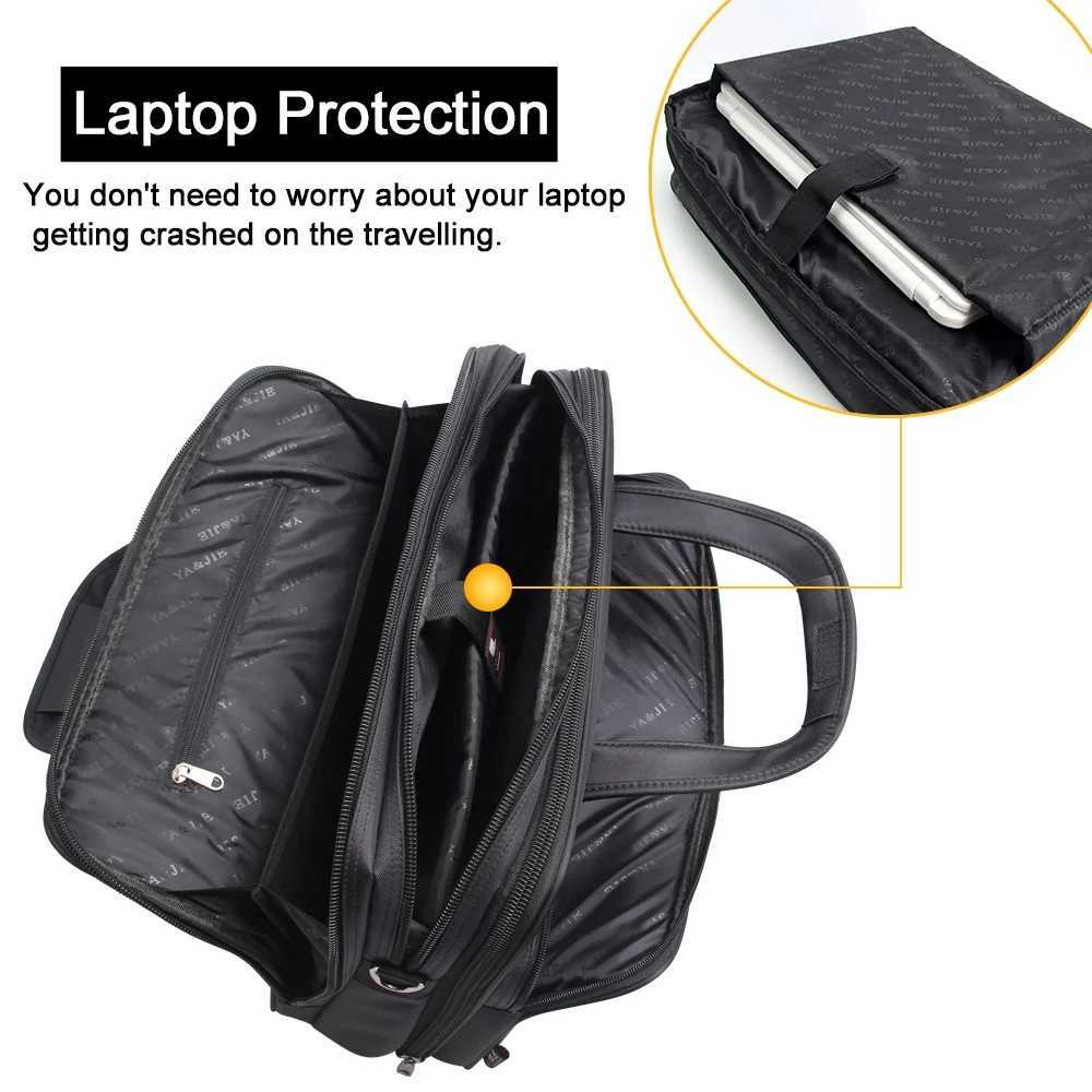 Large-capacity business briefcase 15.6 inch 17 19 inches laptop bag mens waterproof canvas document bag work office bag official W250610