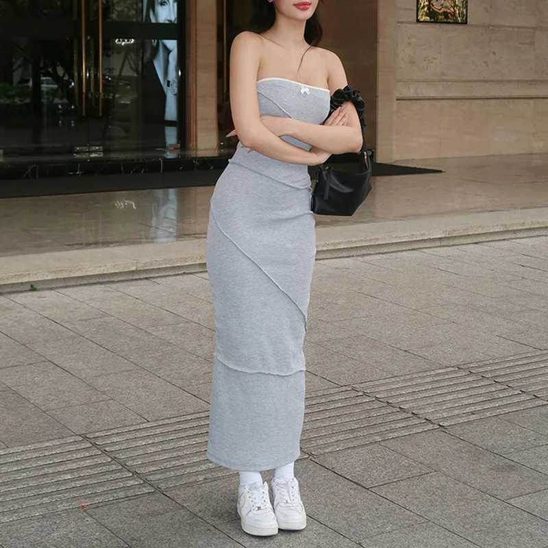 Strapless Sexy Dress Women Summer New Fashion Print Sleeveless Strap Off Shoulder Dress Bodycon Casual Elegant Club Party Dress XJ250610