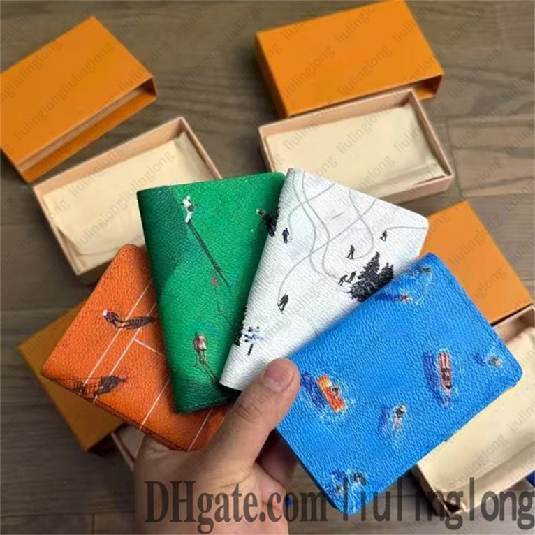 10a slender wallet card holder designer wallet pocket organizer wallet golf green wallet coin purses card holder genuine leather waterproof wallet Father Day gift