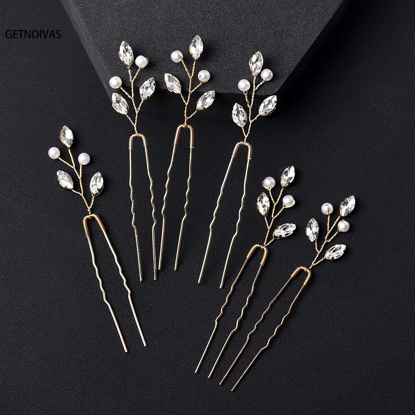 6PCS Rhinestones U-shaped Hair Pins Little Simple Bride Wedding Hair Pins Bridal Hair Piece Wedding Hair Accessories for Women 250610