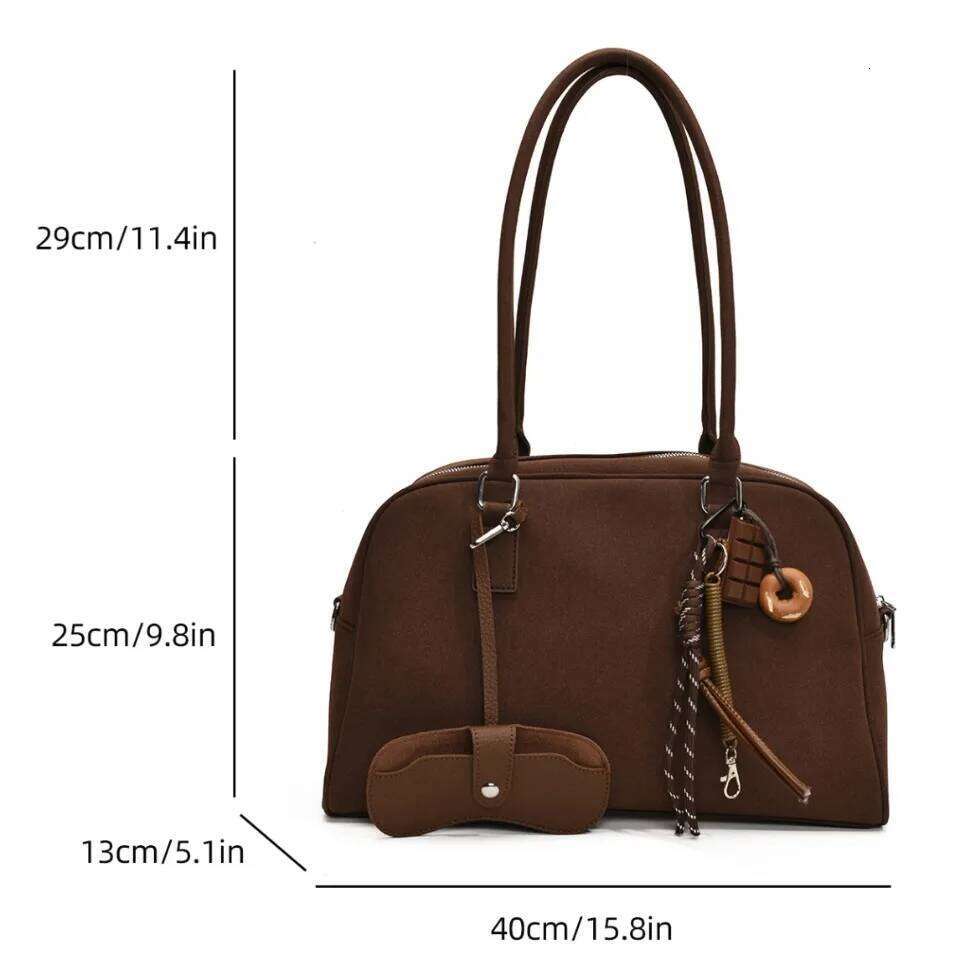 Big Size Women Bowling Bags Suede Large Capacity Shoulder Crossbody Bag With Long Strap 2025 Designer Handbags Tote Sac