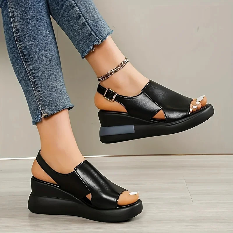 2025 Comfortable Platform Wedge Sandals Suitable for Womens Open Toe All Season Casual Shoes Suitable for Daily Wear 250604
