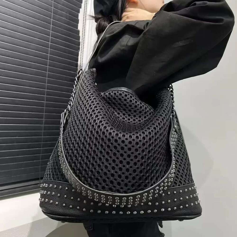 Y2K Revival: Styluxury bagdesigner baglish Ladies High-capacity Retro Spliced Tote Bag Perfect Fusion of Trendy Aesthetics