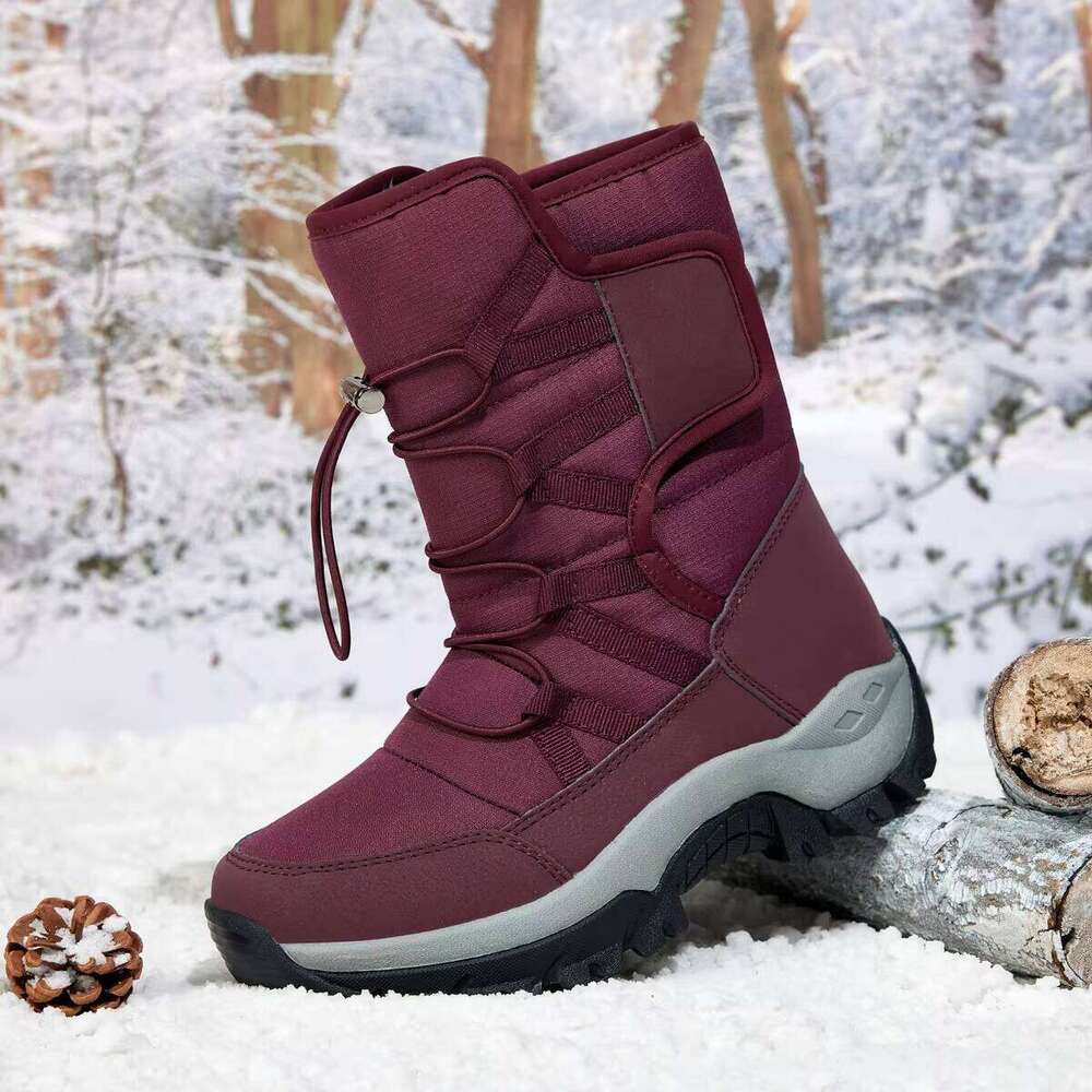 New Hot Selling Winter Outdoor Warmth and Fur Boots High Top Cotton Fashion Women Snow Shoes