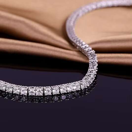 HIP HOP Mossanite Jewelry 3mm Tennis Bracelet 925 Sterling Silver Vvs Moissanite Diamond