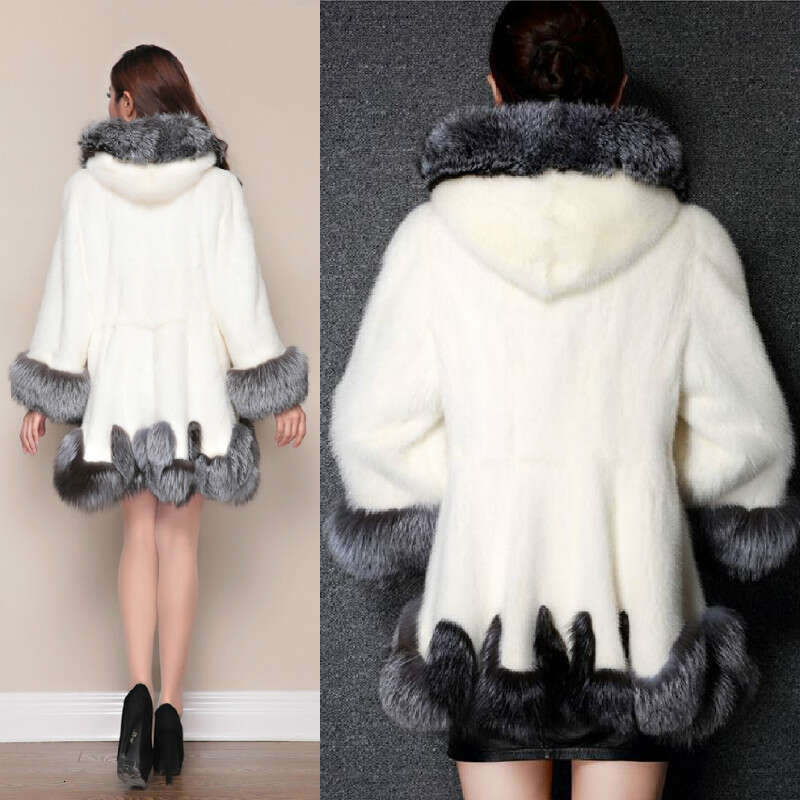 Faux Artificial Coat Women's Mink Fur Winter Hooded Jacket